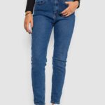Джинси жіночі Mom-fit стрейч, колір синій, 244R1152