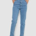 Джинси жіночі Mom-fit, колір блакитний, 244R1640S20
