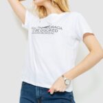 Футболка жіноча з принтом, колір білий, 221R3006
