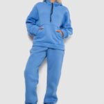 Спортивний костюм жіночий на флісі, колір джинс, 238R5726
