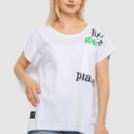 Футболка жіноча з принтом, колір білий, 244R2415