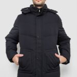 Куртка чоловіча зимова подовжена, колір чорний, 241R2022-21