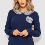 Блуза жіноча, колір темно-синій, 172R135