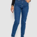 Джинси жіночі Mom-fit стрейч, колір синій, 244R1132