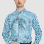 Сорочка чоловіча повсякденна, колір біло-блакитний, 247R401