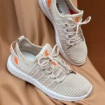 Кросівки жіночі  текстиль, колір бежевий, 243RF68