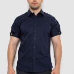 Сорочка чоловіча однотонна, колір синій, 214R5003