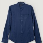 Сорочка чоловіча однотонна, колір синій, 186R6919