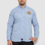 Сорочка чоловіча в клітинку, колір блакитний, 214R9030